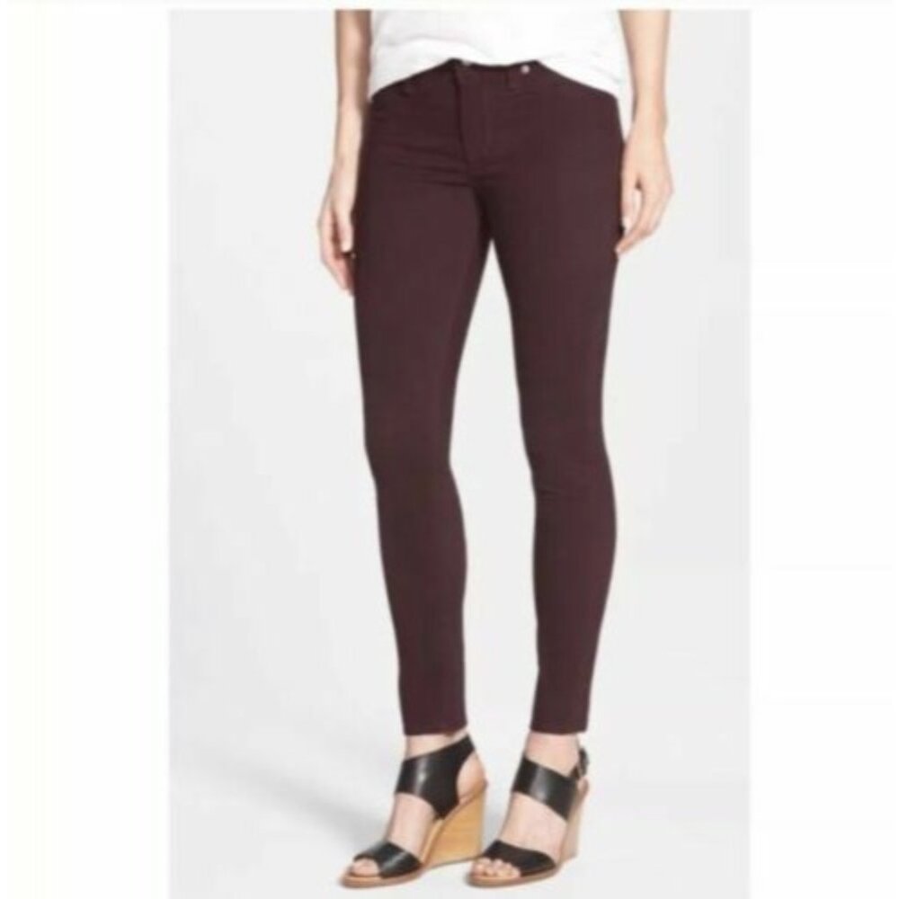 LUCKY BRAND Womens SIZE 00/24 Plum Velvet Ankle Brooke Legging Skinny JEAN EUC